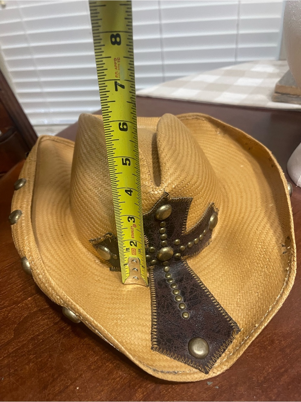 Bullhide No Mercy Panama Straw Western Hat Leather Cross - Picture 10 of 12